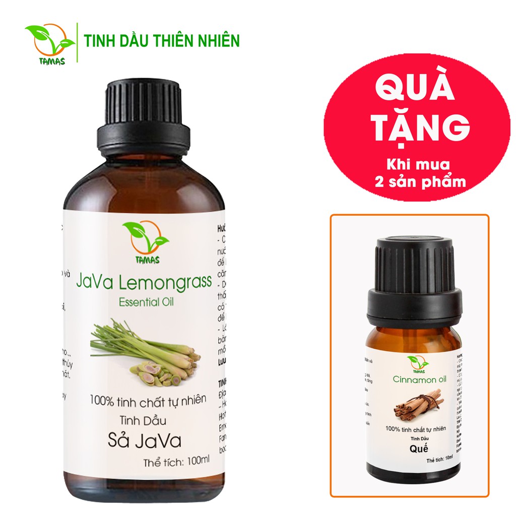 Tinh dầu Sả Java nguyên chất 100ml khử mùi, đuổi muỗi và côn trùng, an toàn cho cả mẹ bầu và trẻ nhỏ.