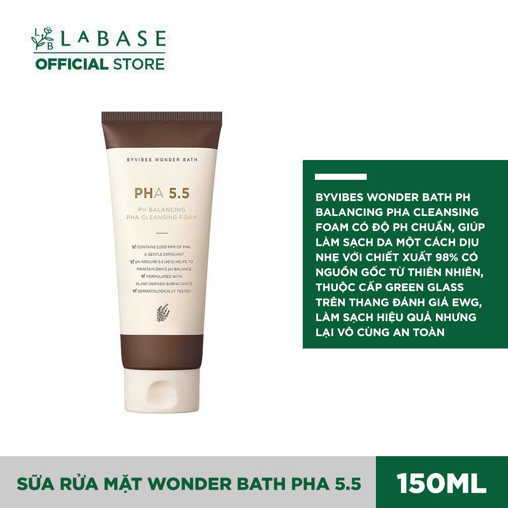 Sữa rửa mặt Wonder Bath PHA 5.5 tạo bọt dịu nhẹ - phù hợp ngay cả da nhạy cảm 130ml | BigBuy360 - bigbuy360.vn