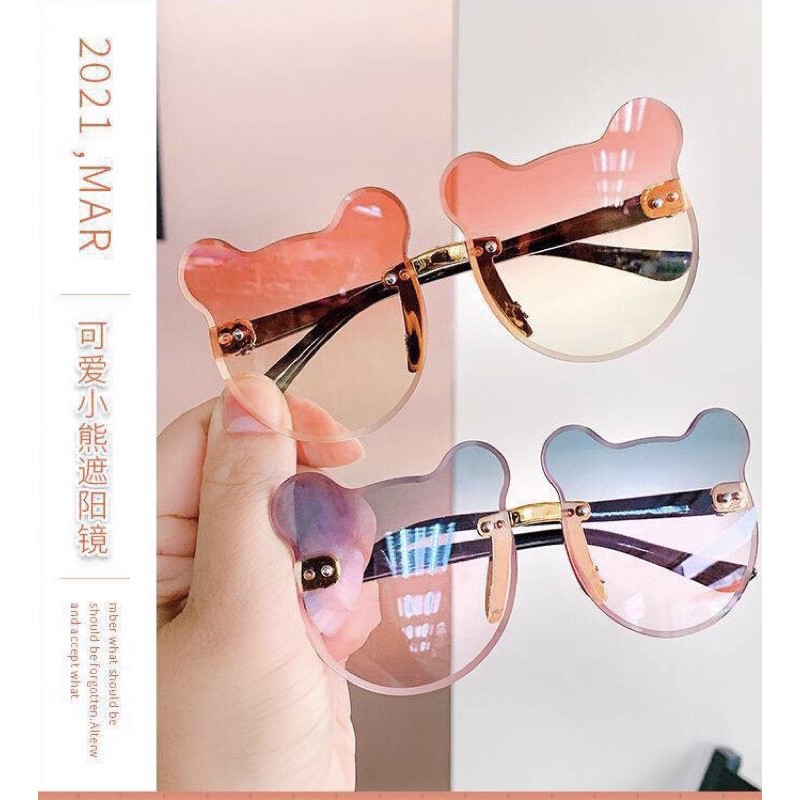 Kính Mát Chống Tia UV Hình Tai Gấu Dễ Thương Cho Bé