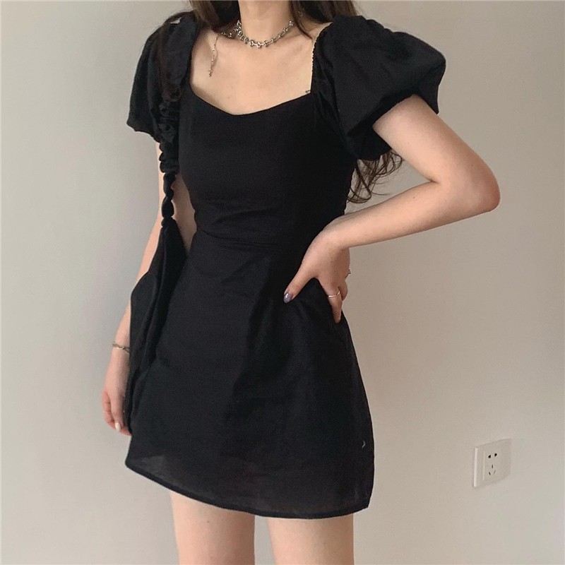 Đầm Xiaozhainv Tay Phồng Ôm Dáng Xinh Xắn Cổ Điển Kiểu Pháp Dành Cho Nữ | BigBuy360 - bigbuy360.vn