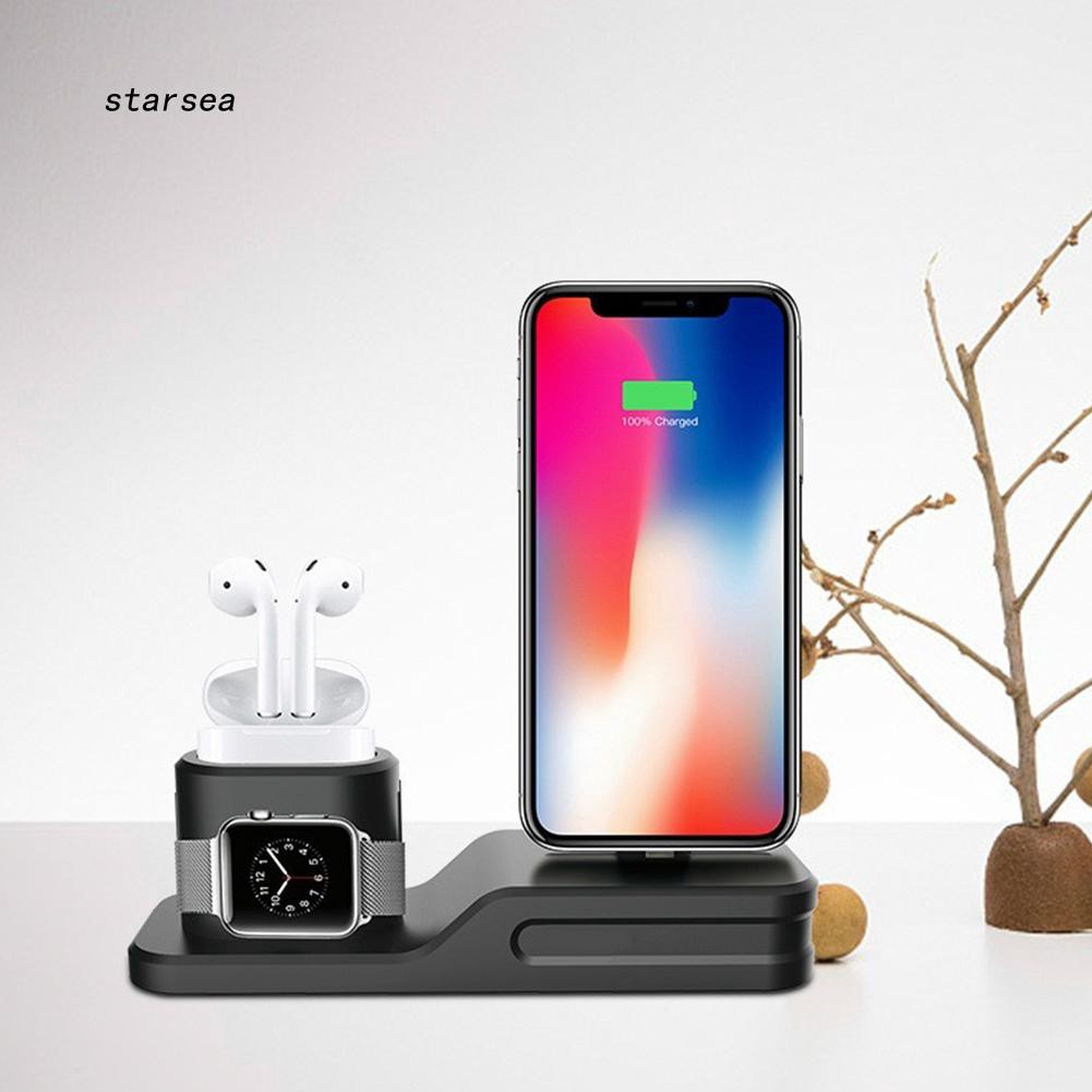 Đế sạc kiêm giá đỡ điện thoại đa năng 3 trong 1 cho Apple iPhone iWatch AirPods