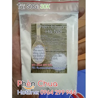 50 Gram Bột Phèn Chua Hà Nội Nguyên Chất, khử mùi Hôi nách, Hôi chân
