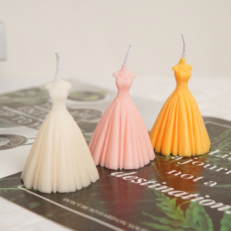 Khuôn Silicone Làm Xà Phòng Hình Váy Cưới 3D DIY