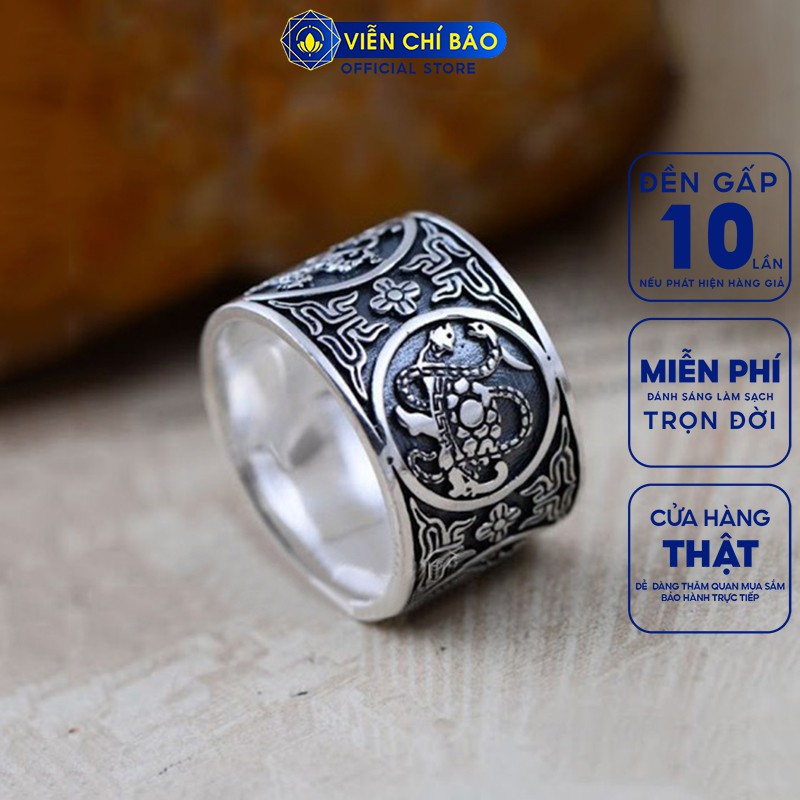 Nhẫn bạc nam VIỄN CHÍ BẢO tứ linh chất liệu bạc Thái 999 N101053