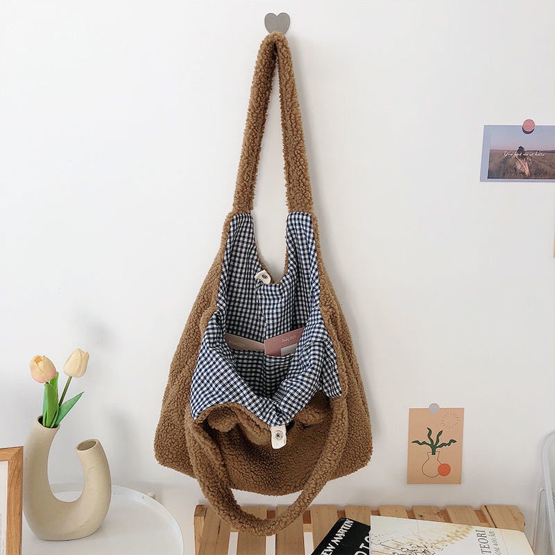 Túi Vải Canvas Đeo Vai Sức Chứa Lớn Thời Trang Dễ Thương Cho Nữ