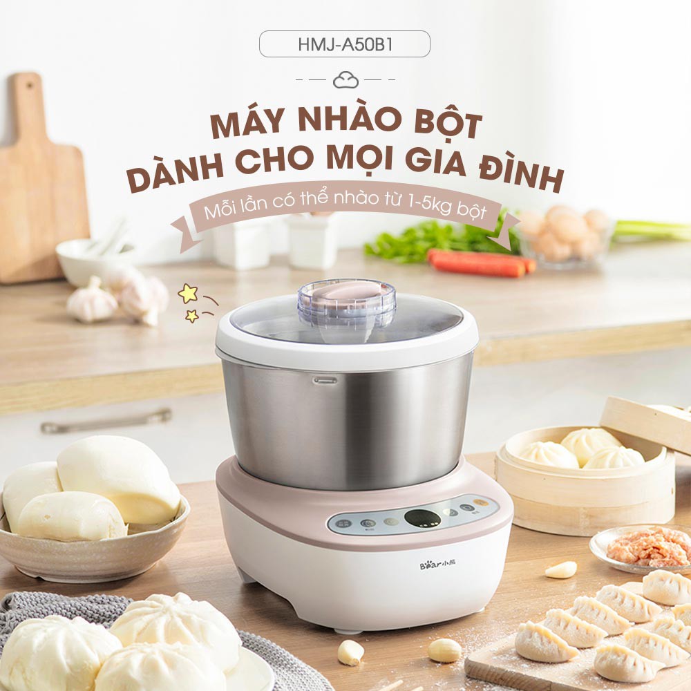 Máy Nhào Bột Nhồi Bột Tự ĐộngTrộn Bột Đánh Bột Đa Năng 5L, 3,5L, 7L Bear(Bản Quốc Tế), Bảo Hành 18 tháng