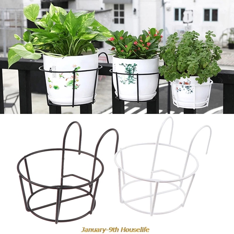 1 Giá Sắt Treo Chậu Hoa / Hàng Rào / Chậu Hoa Trang Trí Ban Công / Sân Vườn
