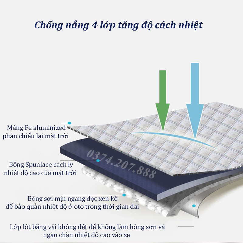 Bạt Che Kính Lái Thảm Trải Chống Tia UV Bảo Vệ Phụ Kiện Bên Trong Xe Hơi LEON OFFICIAL