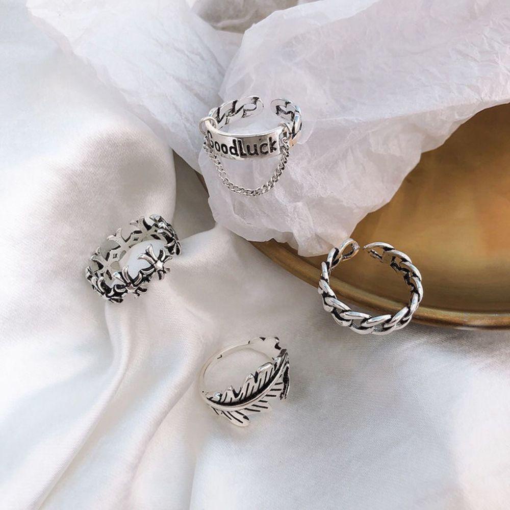 Nhẫn Hở Thời Trang Dành Cho Nam Nữ|Nhẫn Hình Lông Vũ Phong Cách Hiphop Hàn Quốc