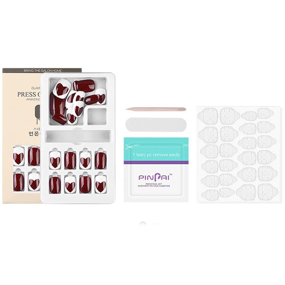 EUCA Bộ 24 Móng Tay Giả Ngắn Đính Kim Tuyến Lấp Lánh