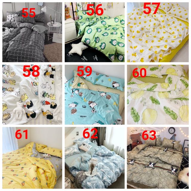 ( BỘ 5 MÓN) Bộ chăn ga gối cotton poly nhập khẩu mẫu mới nhất (chọn mẫu)