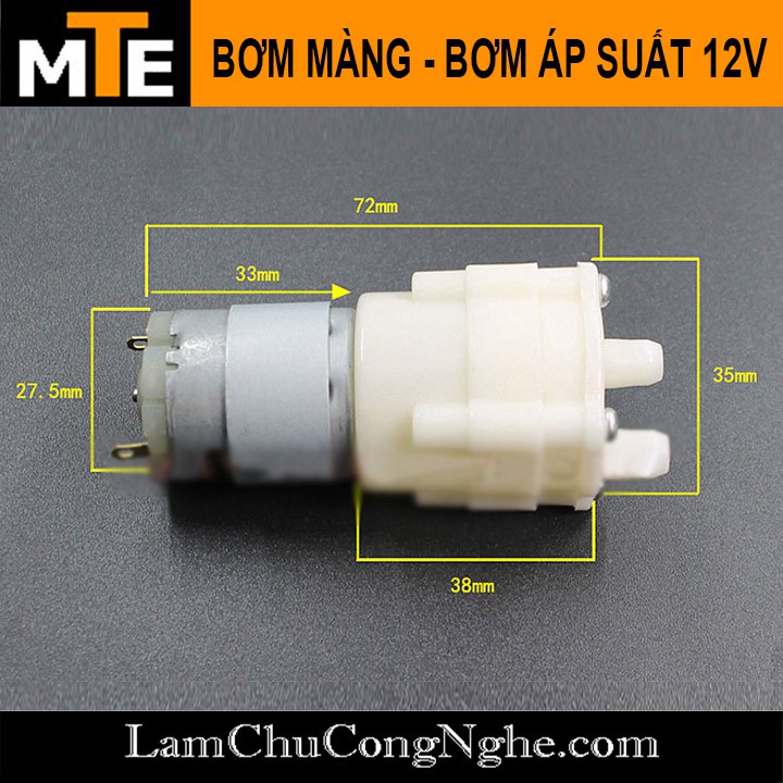 Bơm màng - Bơm nước tự mồi 12V Sử dụng động cơ 365