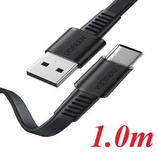 Ugreen 10972 1m cáp usb a ra type c mỏng dẹp 2.5mm màu đen dây nhựa abs us332