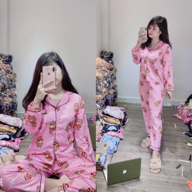 Bộ pijama kate thái dài tay