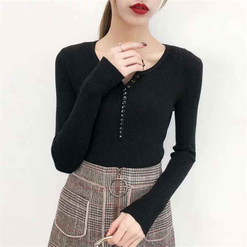 Áo Sweater Dệt Kim Mỏng Cổ Chữ V Thời Trang Mùa Thu 2023 Cho Nữ