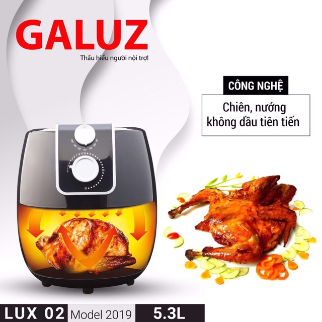 Nồi chiên không dầu Galuz LUX 02 - tặng bộ phụ kiện 6 món