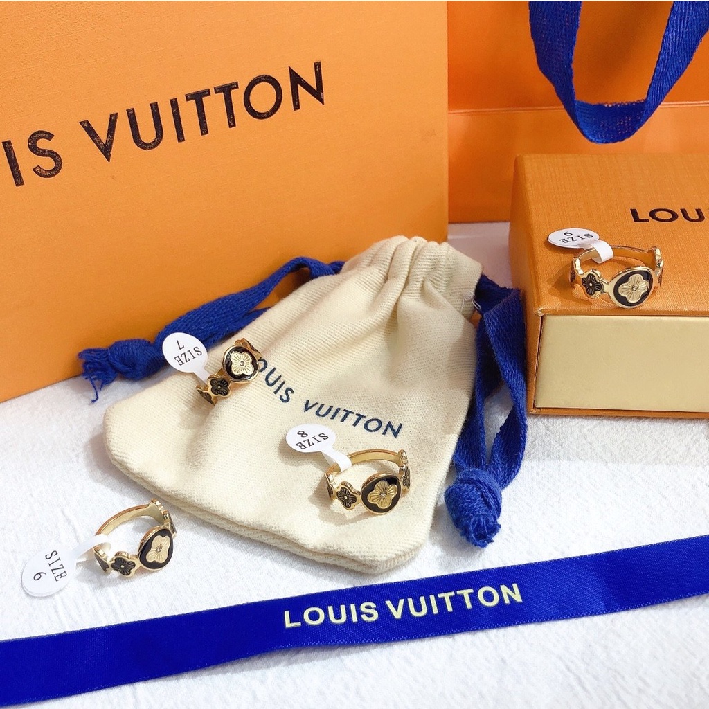 Nhẫn Louis Vuitton Phong Cách Hàn Quốc Đơn Giản Mạ Vàng / Bạc 925 Dành Cho Nữ