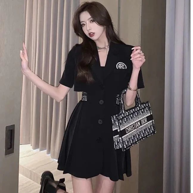 Đầm Xếp Ly Màu Sắc Thanh Lịch Cho Nữ