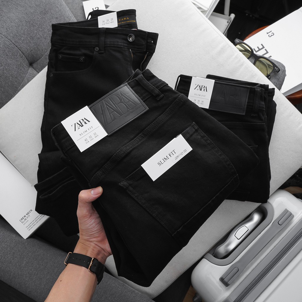 Quần jean dài nam chất vải dày dặn, tone màu nguyên bản form slim fit tôn dáng