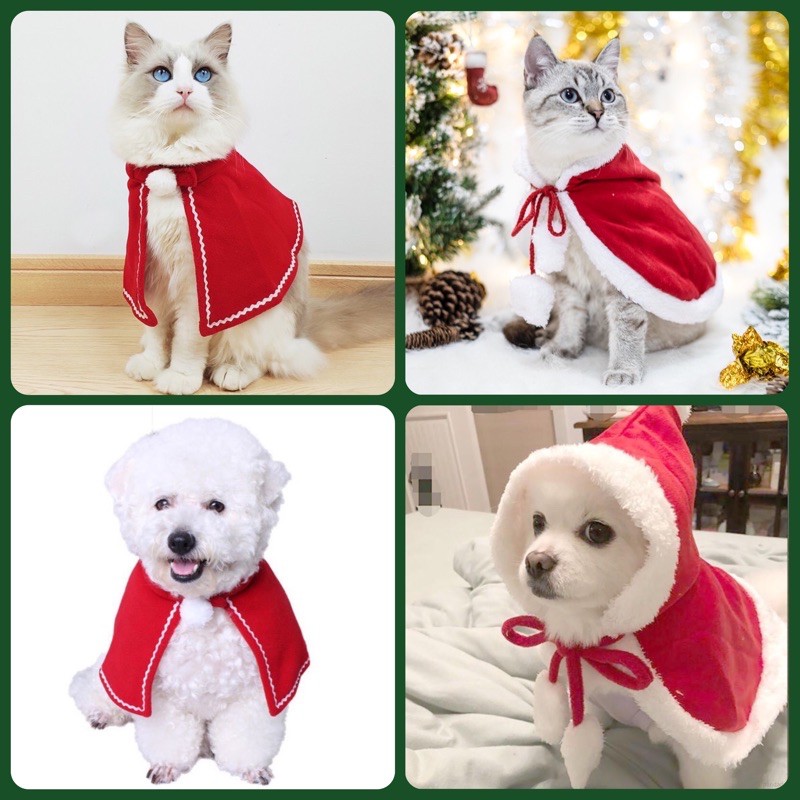 Áo choàng mùa đông giáng sinh Noel cho chó mèo thú cưng