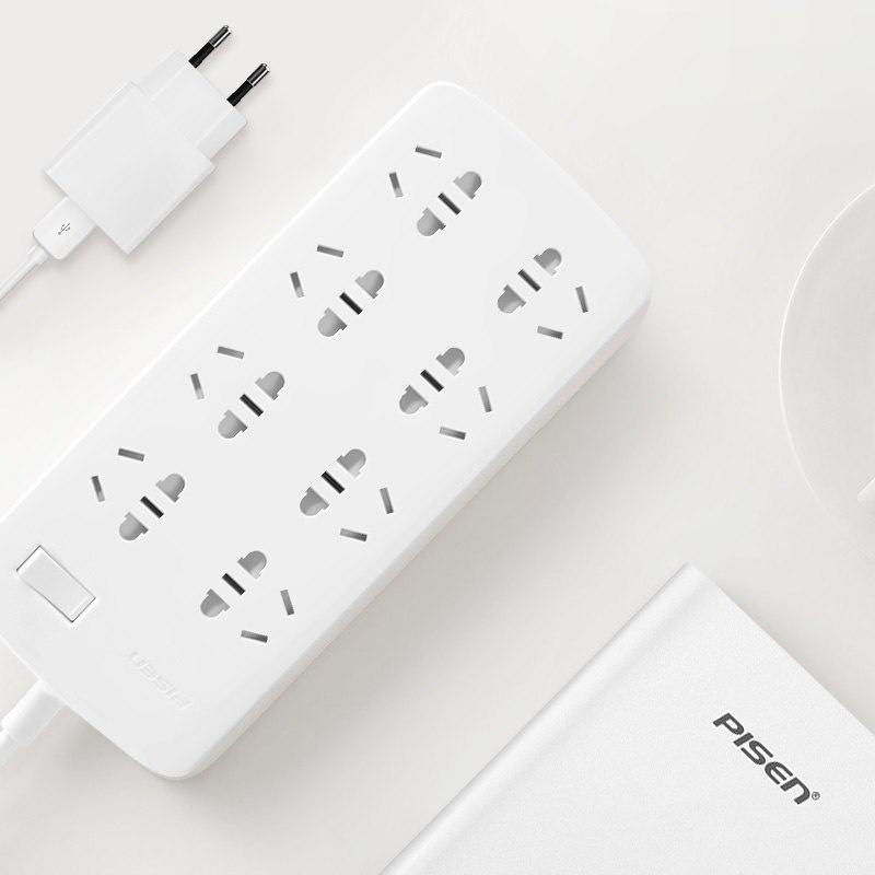 Ổ cắm điện Pisen 008(EP) (8 x AC ) dây dài 1.8m - Bảo Hành Chính Hãng 18 Tháng