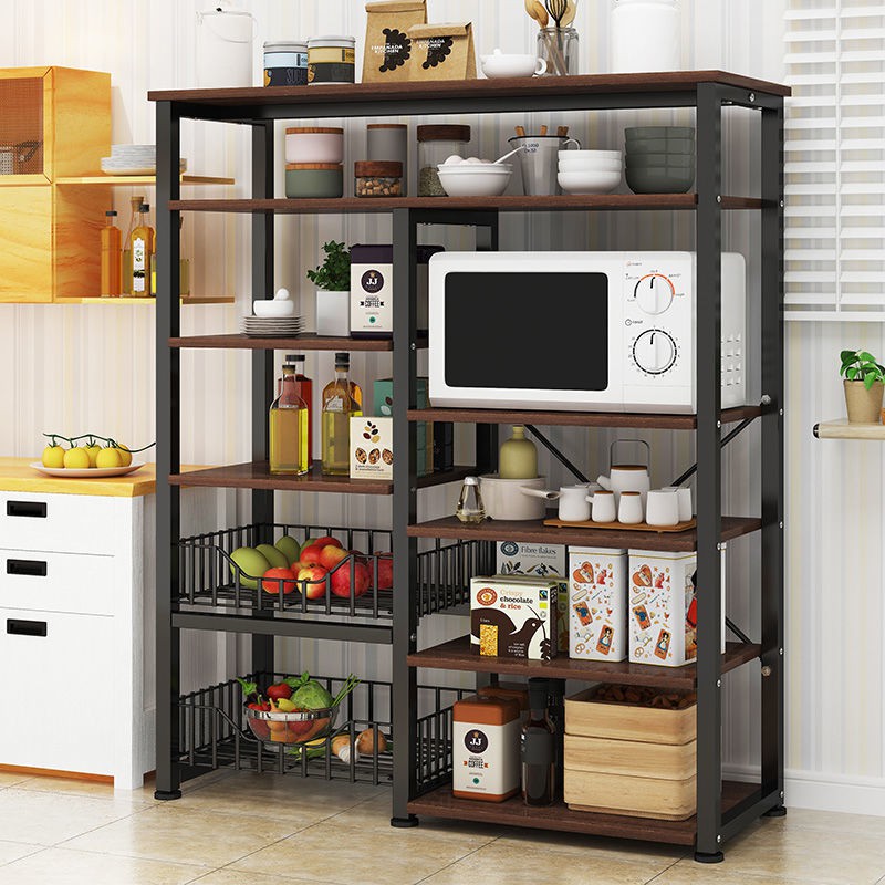 Đồ dùng nhà bếp & Phòng ăn▲▨Kệ nhà bếp nhiều tầng có ngăn để lò vi sóng bát đĩa Tủ đựng đồ trong <