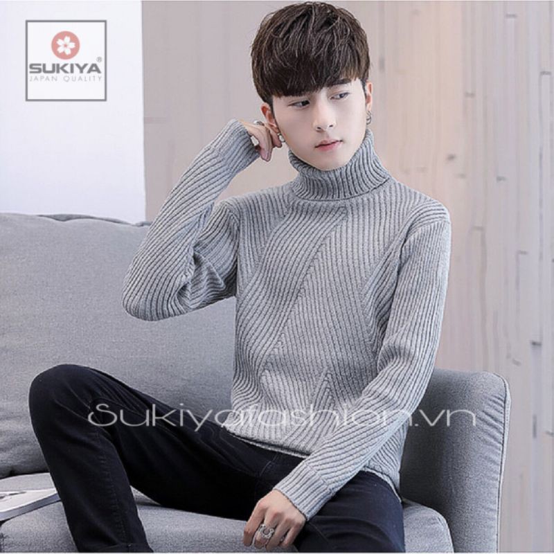 Xả kho áo len phối xọc màu đỏ đô cá tính AL12