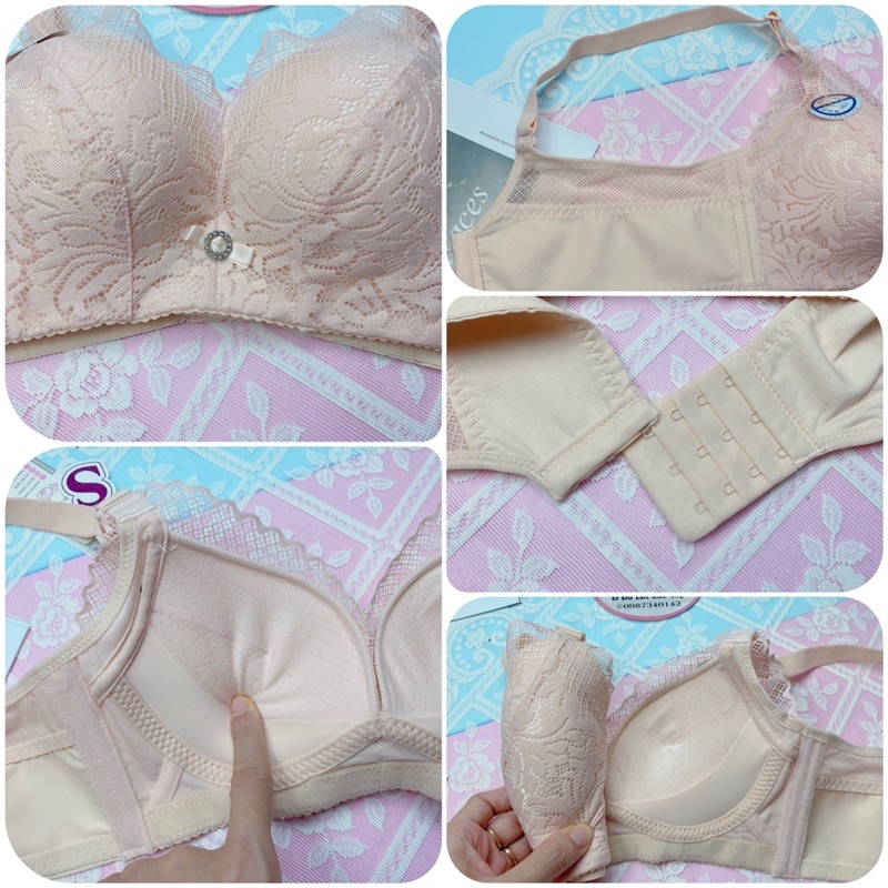 Áo ngực Thái Lan Sister Hood , áo lót ren nâng ngực mút vừa 2cm không gọng định hình