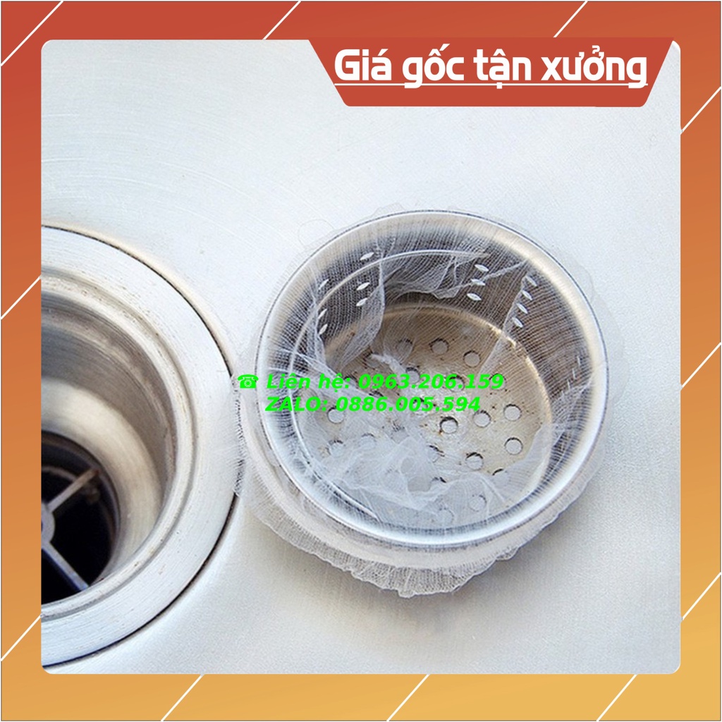 Một bịch 100 túi lưới lọc rác dùng trong bồn rửa bát và sử dụng lọc mọi thứ đa năng