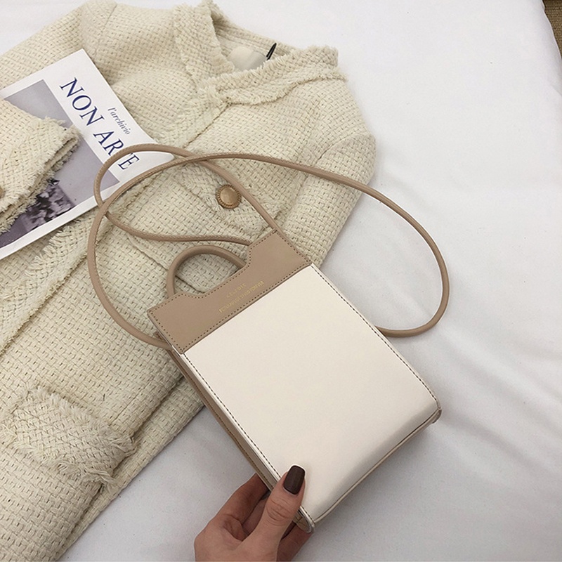 Túi Đeo Vai Hình Vuông Cỡ Nhỏ Màu Sắc Tương Phản Thời Trang Cho Nữ