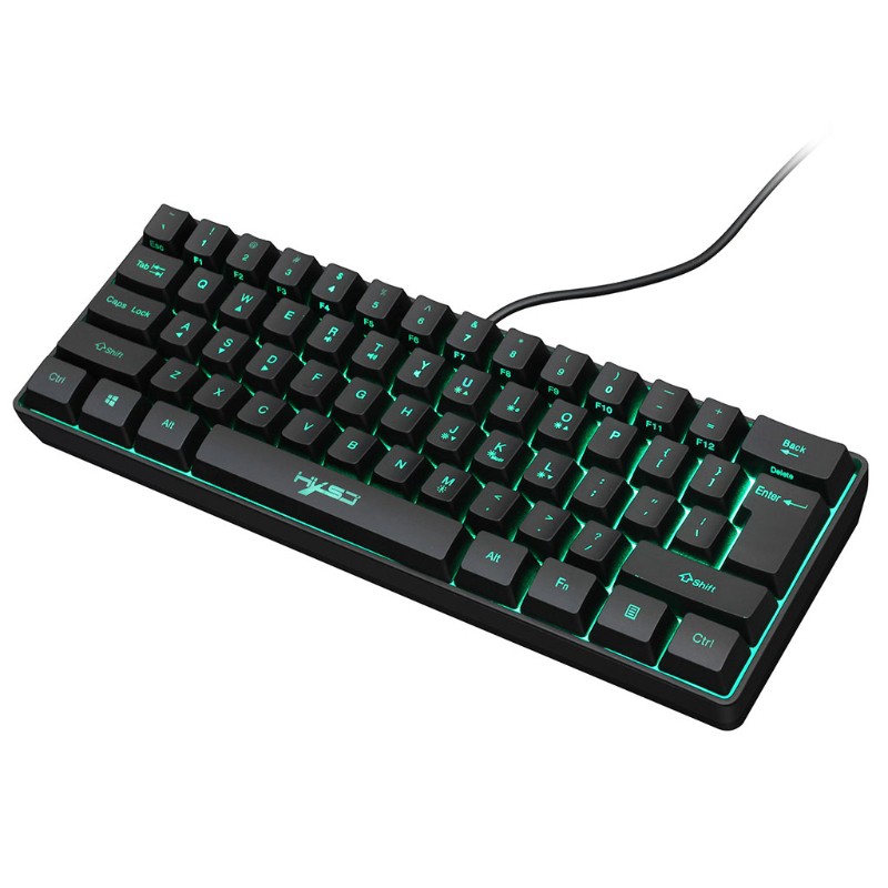 Bàn phím hxsj v700 thiết kế 61 phím có đèn rgb cao cấp hỗ trợ chơi game pubg