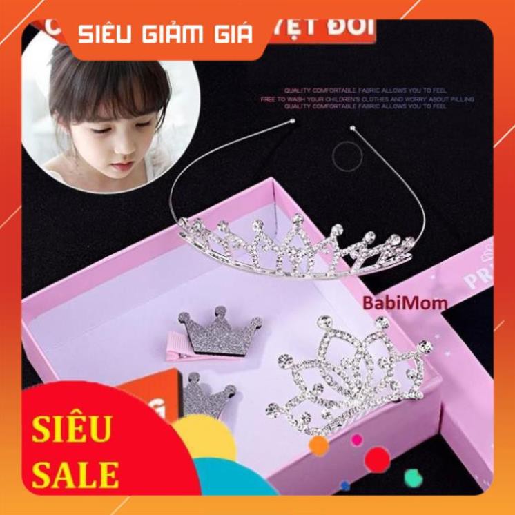 Set Vương miện công chúa kết đính đá siêu xinh làm điệu cho Bé