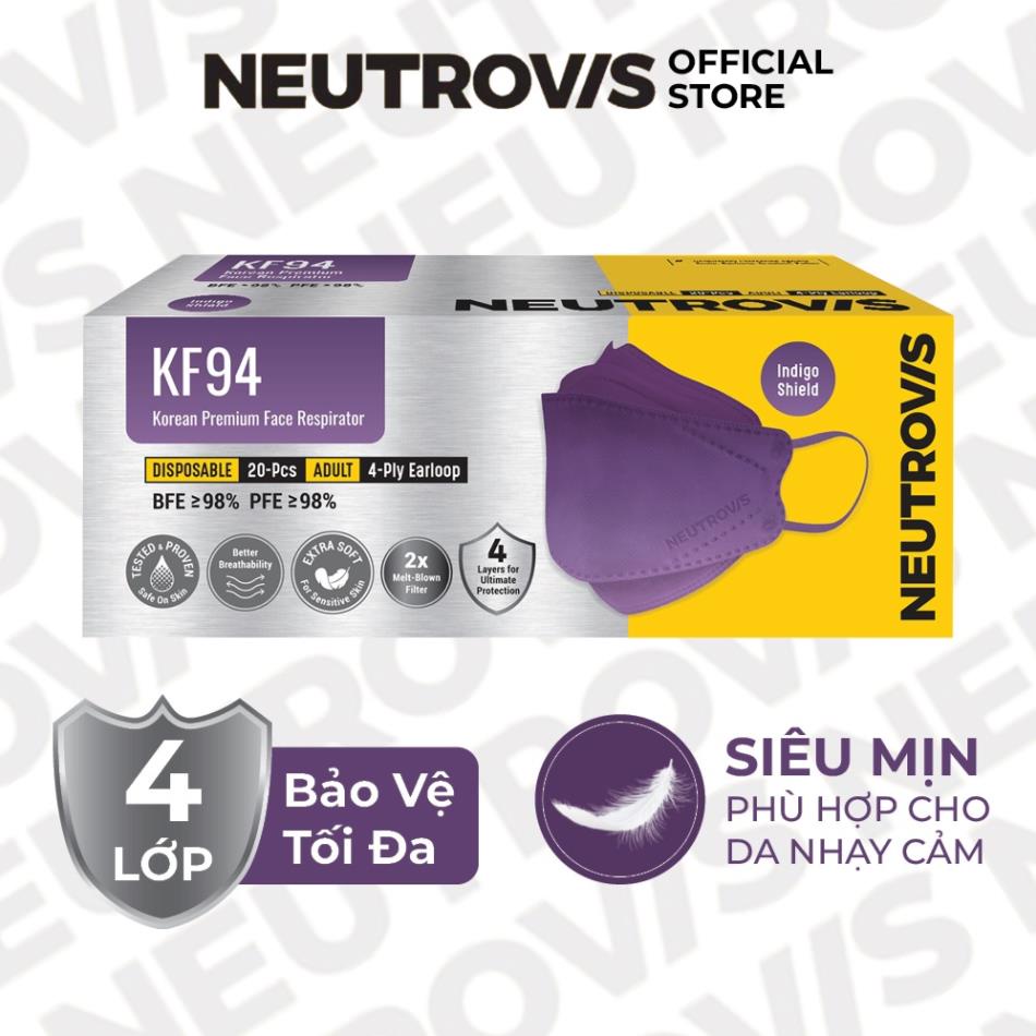 Hộp 20 Cái Khẩu Trang Cao Cấp KF94 Neutrovis  - Tím