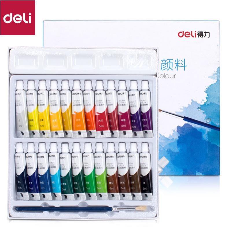 Màu nước dạng tuýp 5ml Deli - 12 màu/18 màu/24 màu - 73859 / 73860 / 73861 [Deli]