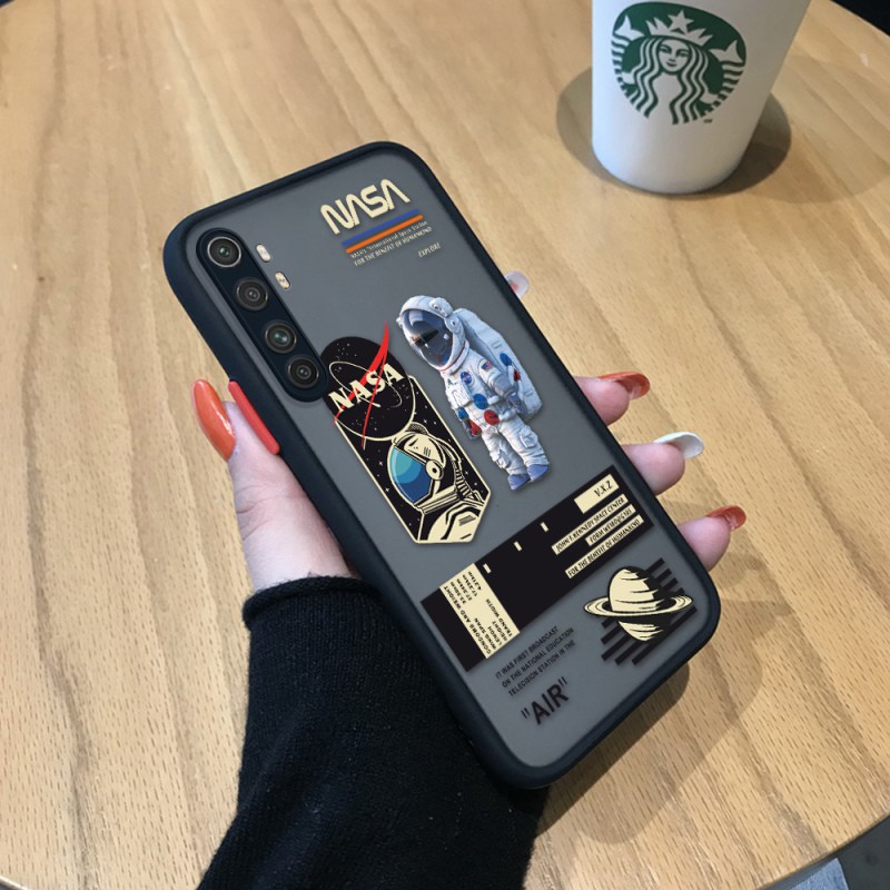 Ốp lưng Ốp Điện Thoại Cứng Nhám Trong Suốt Họa Tiết Phi Hành Gia Nasa Mỹ Cho Xiaomi Mi Note 10 Lite 8ooc