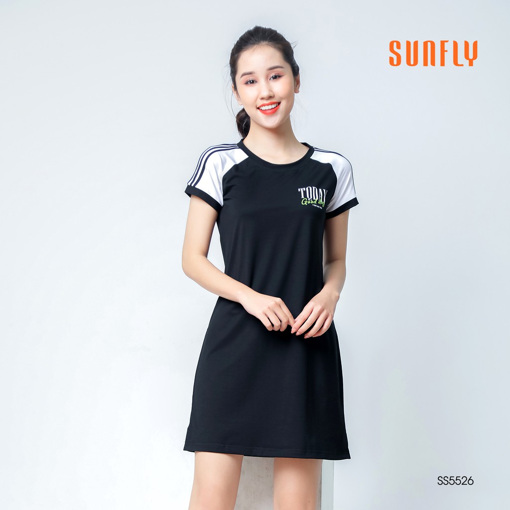 Đầm thể thao cotton SUNFLY Xuân Hè cộc tay SS5526