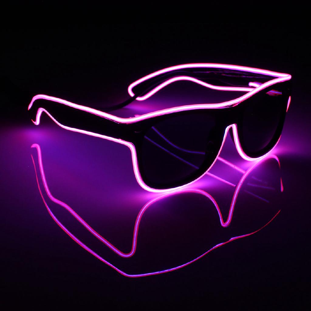 Mắt kính gắn dây đèn LED màu neon thời trang