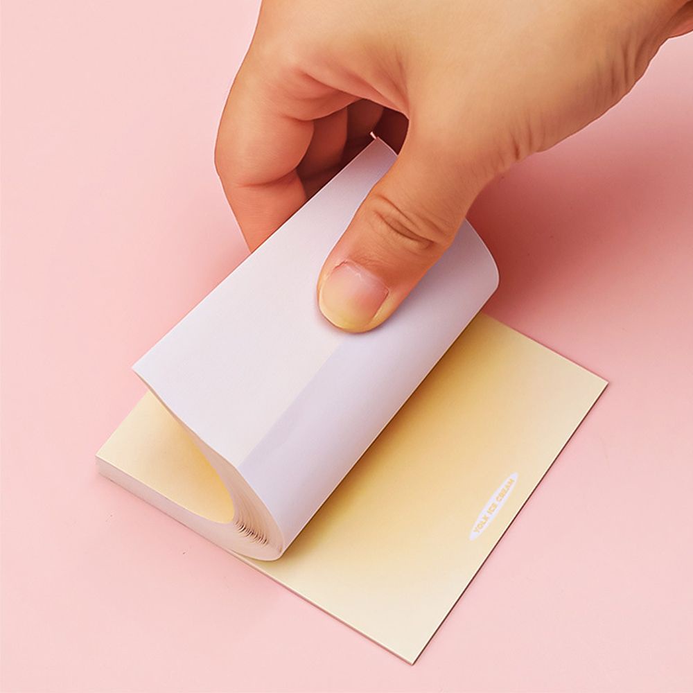 Set 50 tờ giấy ghi chú tự dính màu gradient họa tiết hoạt hình đơn giản