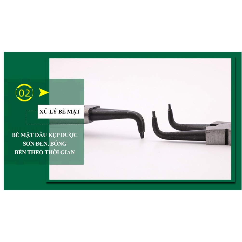 Hộp 4 chiếc Kìm mở phe trong, phe ngoài, Mũi cong, mũi thẳng, mũi đôi, mũi đơn  Tuosen - Mẫu 7inch và 9inch