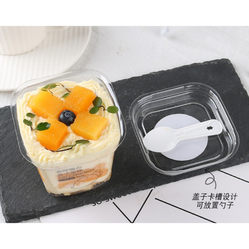 Ly nhựa mousse, tiramisu nắp bằng (50 cái kèm nắp) size 270 ml