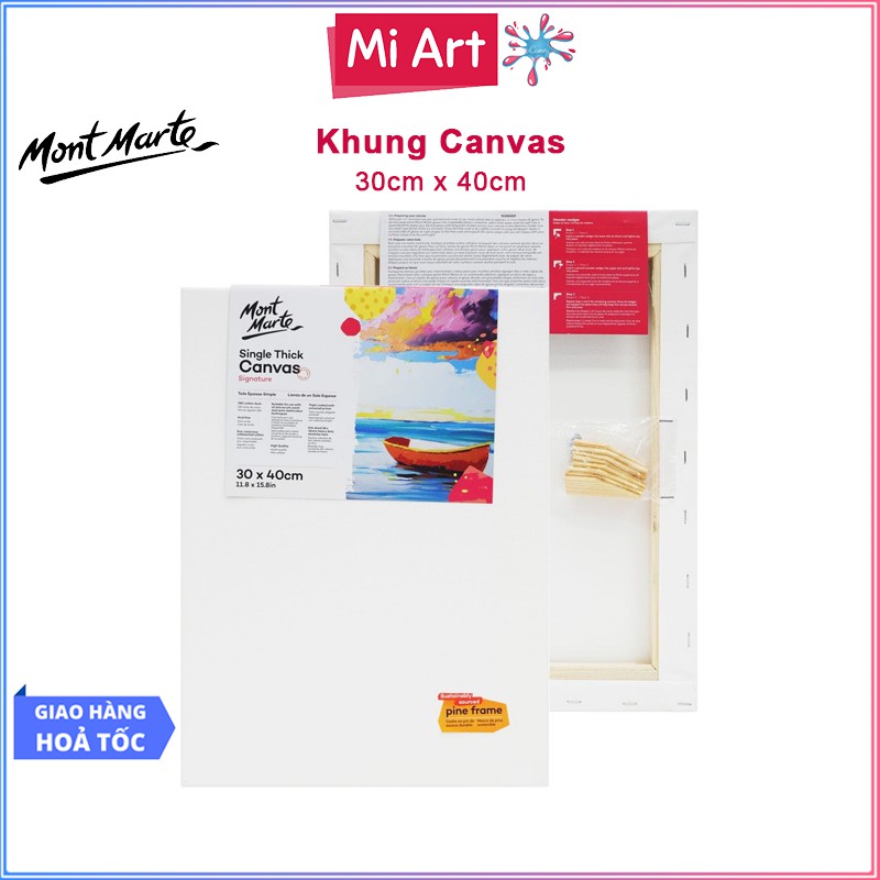 Khung Canvas 30x40cm Mont Marte Single Thick - CSST3040 - Canvas Vẽ Tranh, Toan Vẽ Tranh