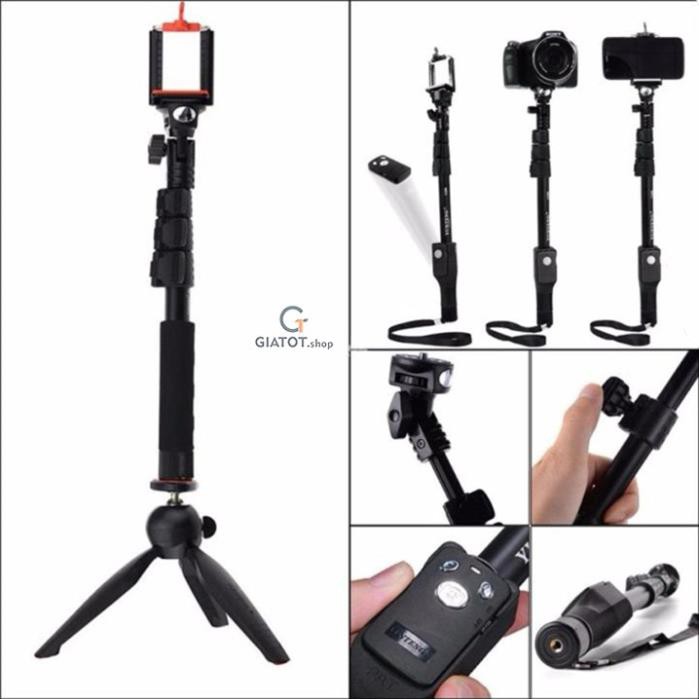 Combo Chân đế chụp hình bluetooth 1288 và Tripod 1288 Yunteng cao cấp