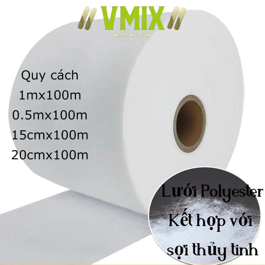 Lưới Polyester có sợi thủy tinh gia cố chống thấm cho chân tường,toàn bộ sàn,mạch ngừng,đường nứt,cổ ống.Vmix