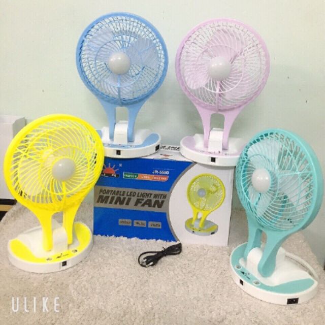 Quạt Sạc Tích Điện Có Đèn Mini Fan JR-5580