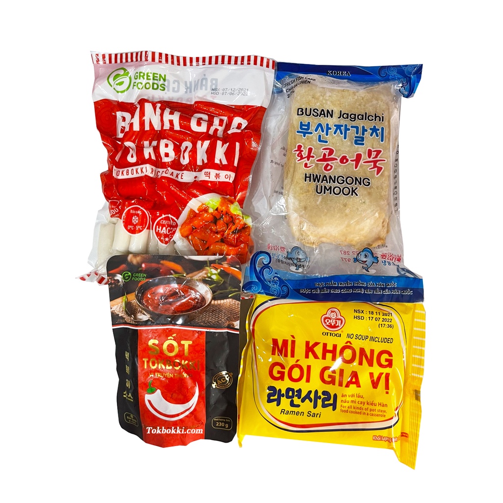 [Tokbokki.com] [TẶNG MÌ HQ] Combo Bánh Gạo Sốt Cay với Chả Cá Hàn Quốc