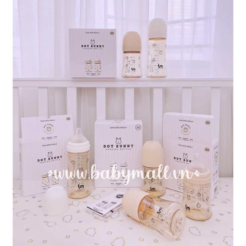 Bình sữa Tovi Molly 180ml/280ml Hàn Quốc (KHÔNG KÈM NÚM)