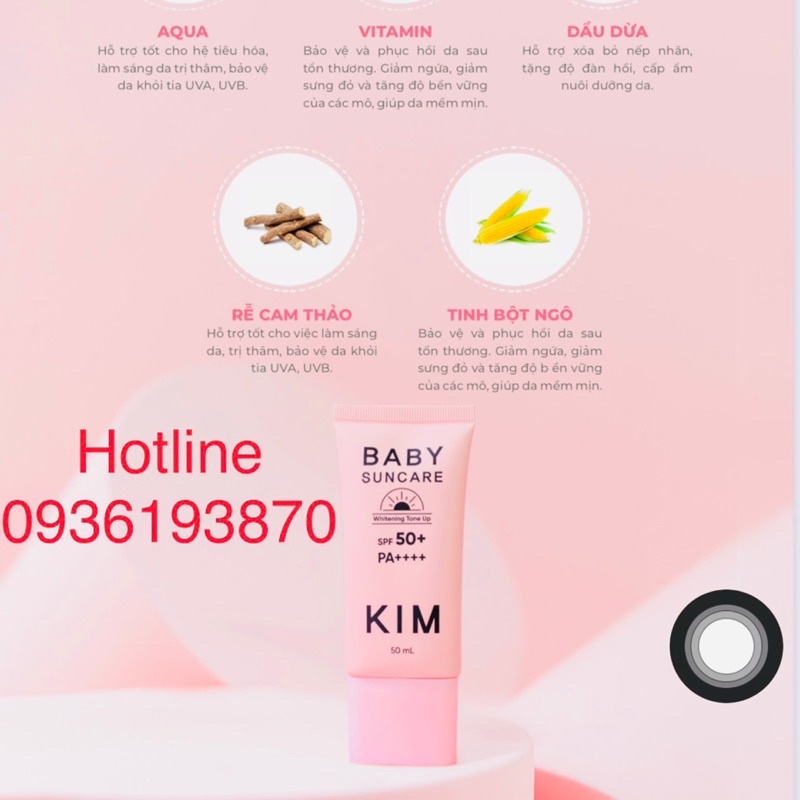 ✅ Kem chống nắng KIM BABY SUNCARE 👍  ❤️ Kem chống nắng bảo vệ nâng tone da che khuyết điểm trắng da