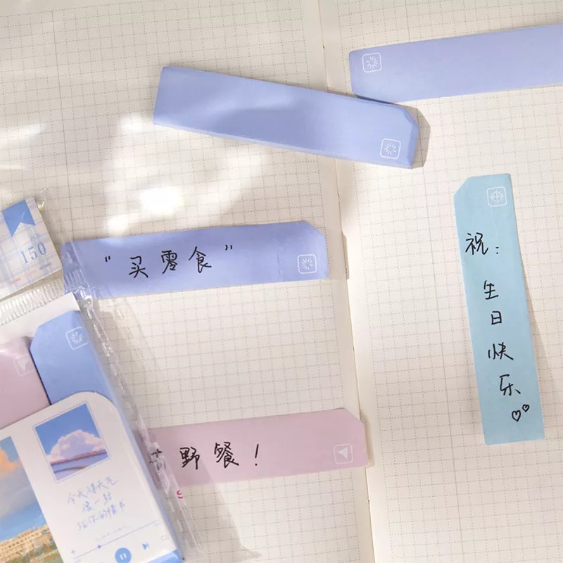Set 150 Miếng Dán Note Màu Pastel Siêu Xinh Đánh Dấu Trang Sách, Truyện