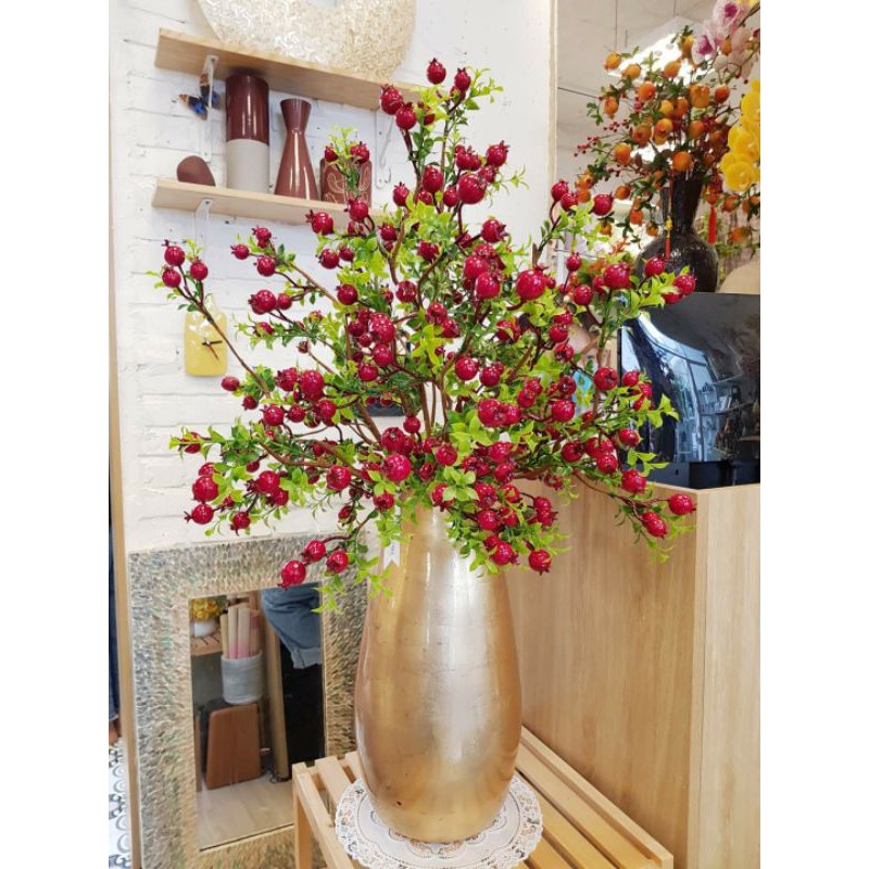 Cây Giả - Cành Lựu phú quý  trang trí nhà cửa