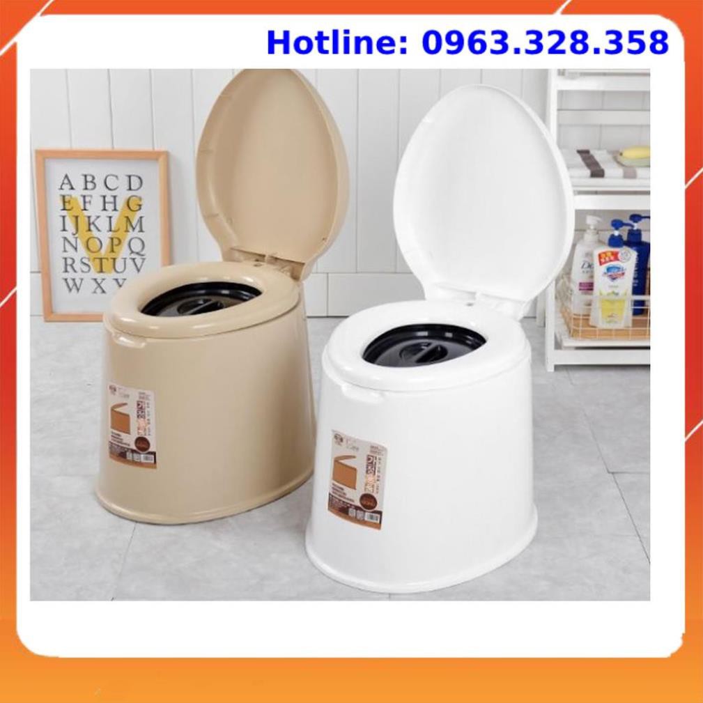 Bô nhựa vệ sinh, bệ toilet di động bằng nhựa trắng cao cấp (màu ngẫu nhiên)